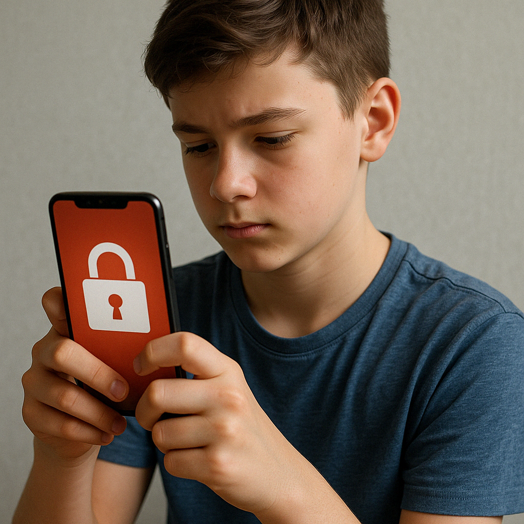 Kind mit Tablet unter Datenschutz