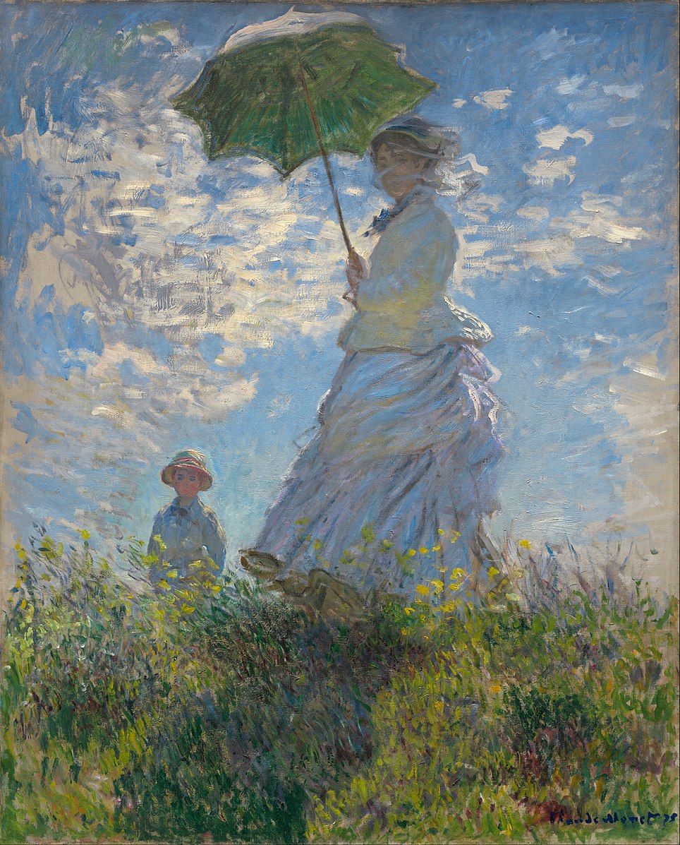 Frau mit Sonnenschirm von Claude Monet